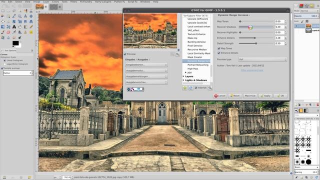 Gimp 2.8 | HDR image processing - Chapel at the dark cemetery смотреть онлайн
