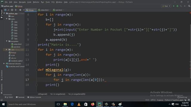 Write a Python Program to print Main (Major) diagonal elements of a Matrix (Bangla) смотреть онлайн
