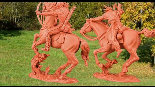 Toy soldiers Plastic Platoon mounted forest Indians 1775 - 1783 4 figures 4 poses scale 1/32 смотреть онлайн