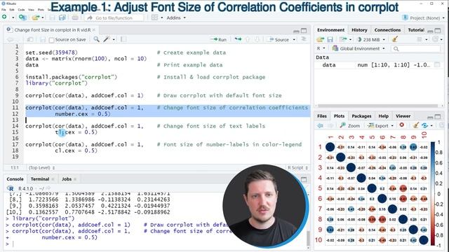 Change Font Size in corrplot in R (3 Examples) | Modify Correlation Coefficient, Text & Legend Labe смотреть онлайн