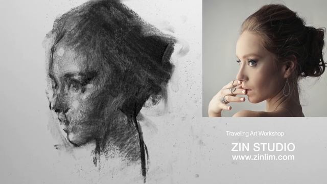 Charcoal Drawing Demo: Mini Portrait Study. смотреть онлайн