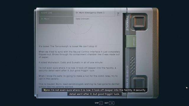 Dr. Wynn Emergency Slate 1 - Starfield Audio Log смотреть онлайн