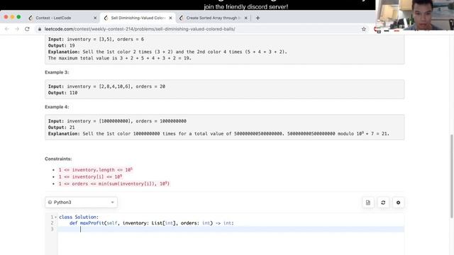 1648. Sell Diminishing-Valued Colored Balls (Leetcode Medium) смотреть онлайн