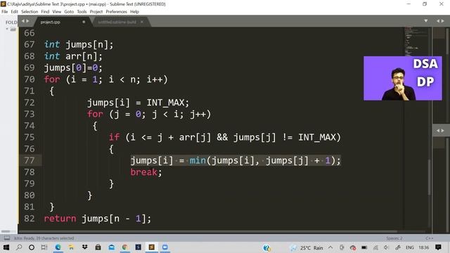 Minimum number of jumps to reach end | Linear time solution | Greedy | Dp | Love Babbar DSA sheet смотреть онлайн