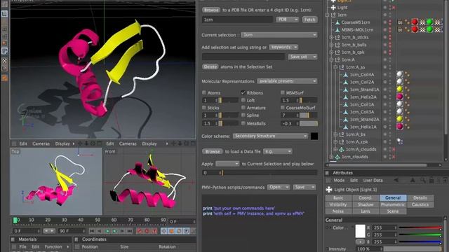 ePMV Intro: molecular modeling in C4D. (4 min. introduction to the embedded Python Molecular Viewer смотреть онлайн