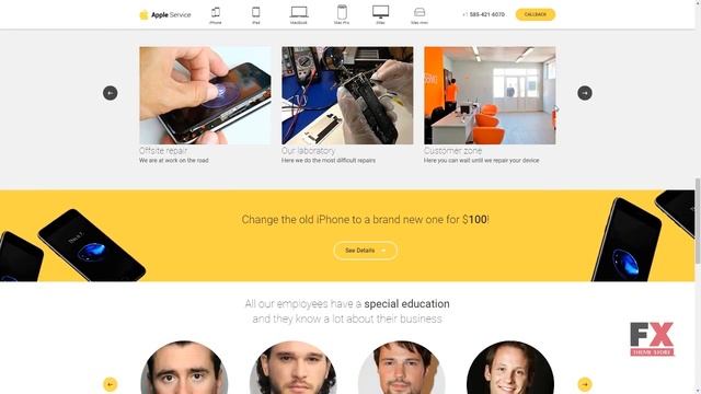 Service - Apple Service Center Website Template TMT | Free Template смотреть онлайн