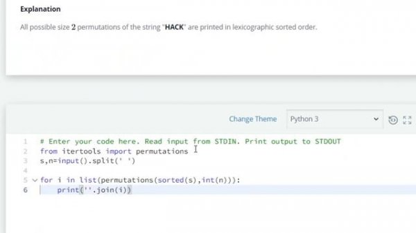 itertools.permutations() HackerRank Python Solution | CODE WITH NM