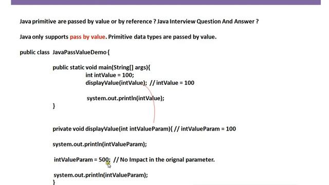 Java Interview Question And Answer Java primitive are passed by value or by reference смотреть онлайн