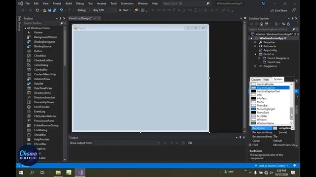 how to change background color in visual studio windows form application 2019 смотреть онлайн