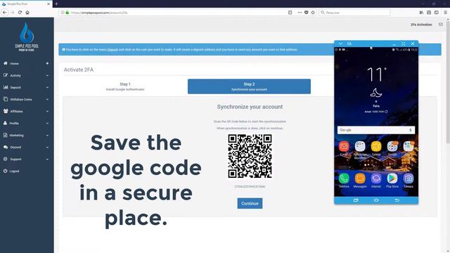 How to activate and delete Google Authenticator Simple PoS Pool смотреть онлайн