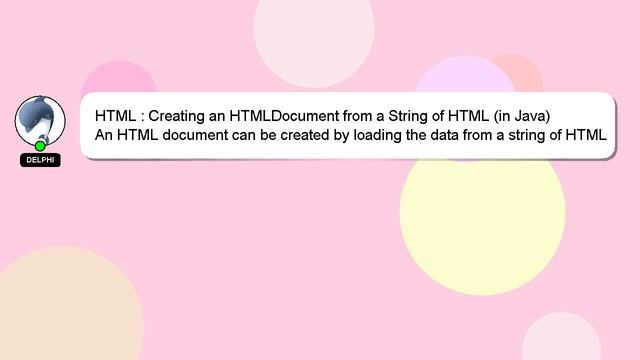 HTML : Creating an HTMLDocument from a String of HTML (in Java) смотреть онлайн