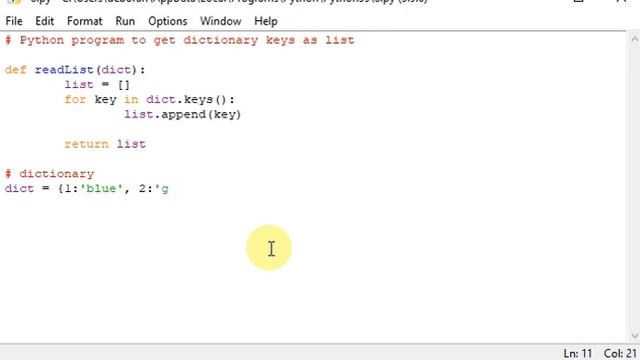Python program to get dictionary keys as list смотреть онлайн