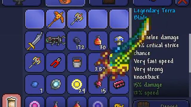 Legendary terra blade and dragon breast plate!!!!( terraria )