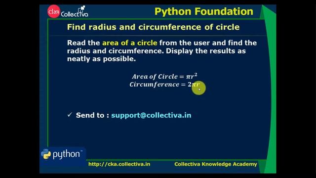 #24 Find Radius of Circle || Learn Python Foundation in Tamil смотреть онлайн