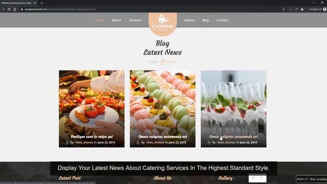 Wedding Catering Services WordPress Theme смотреть онлайн