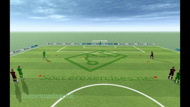 Duo dribble and score a goal drill part 2 (2D + 3D animation) - Soccer Exercises # 150 смотреть онлайн