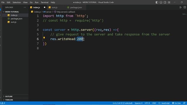 Lecture 2.4- Creating a Node.js Server using the HTTP Core Module, MERN Stack Tutorial 2023 смотреть онлайн