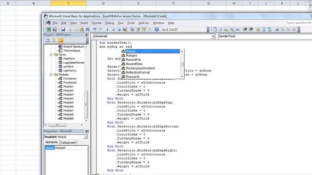 Excel VBA Basics #27 Borders - Shading, Color and Placement in VBA смотреть онлайн