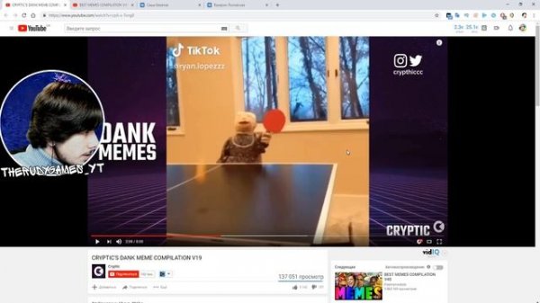 THERUDYGAMES СМОТРИТ | CRYPTIC'S DANK MEME COMPILATION V19