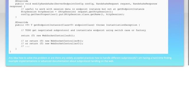 Websocket ServerEndpoint Instance By Subprotocol