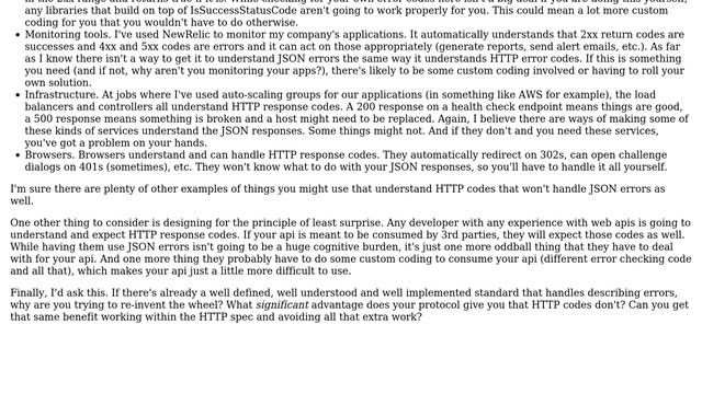 What are the benefits of HTTP statuses compared to custom JSON based protocol? смотреть онлайн