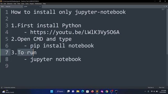 How to install Jupyter-Notebook Only on Windows 11 смотреть онлайн