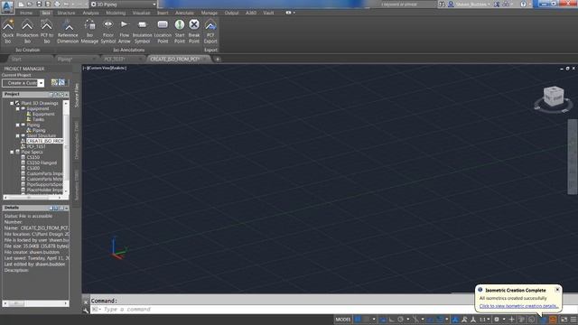 AutoCAD Plant 3D Creating Iso Drawings from PCF Files смотреть онлайн