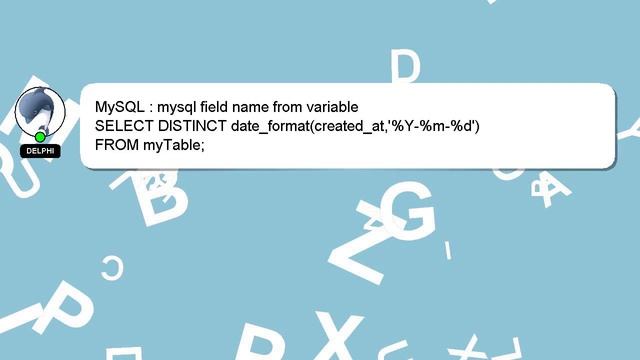 MySQL : mysql field name from variable смотреть онлайн