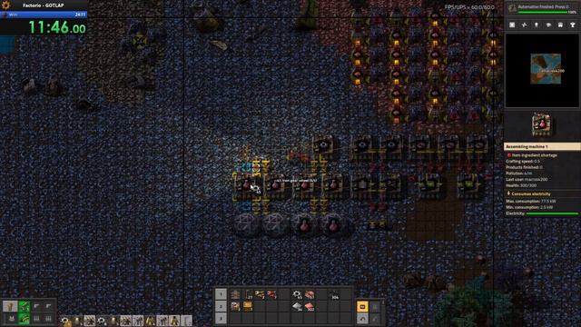 Factorio 1.1 GOTLAP speedrun former WR in 23:41 смотреть онлайн