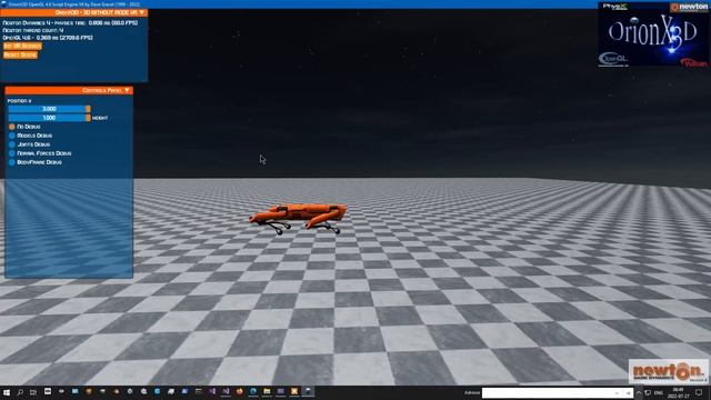 OrionX3D WIP newton 4 - quadruped robot spot - walk anim test. смотреть онлайн