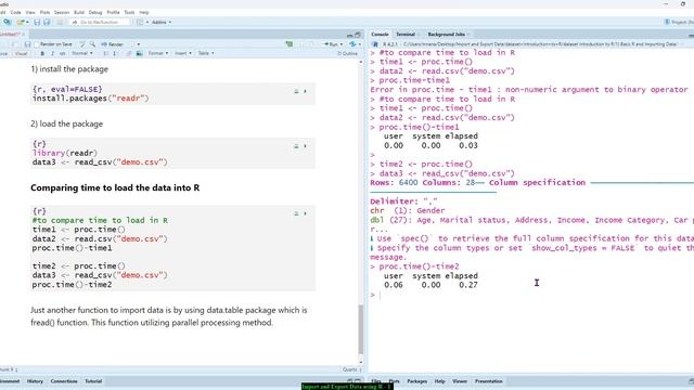 Importing data into R Studio - Part 1 смотреть онлайн