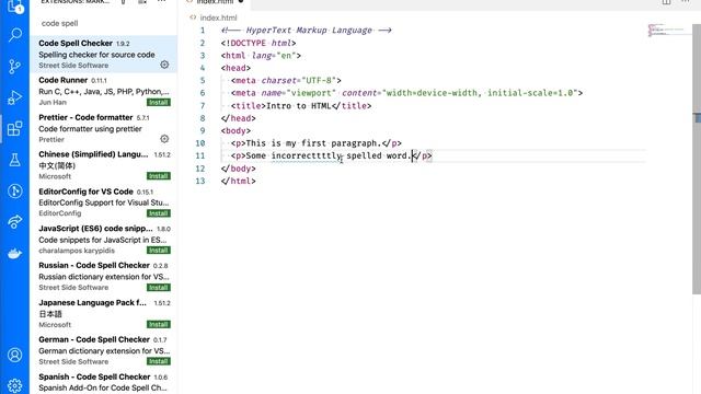 VSCode Code Spell Checker Extension смотреть онлайн