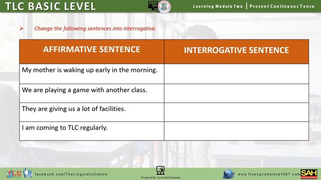 TLC Basic Level Present Continuous Tense Description Video 02 смотреть онлайн