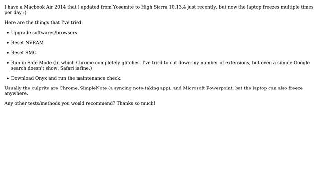 Apple: High Sierra freezing all the time смотреть онлайн