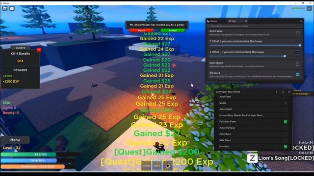 Roblox Project New World Script (AutoFarm With KillAura, Easy Max Level, Auto Krampus Boss ) смотреть онлайн