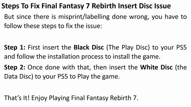 How To Fix Final Fantasy 7 Rebirth Insert Disc Issue On PS5 смотреть онлайн