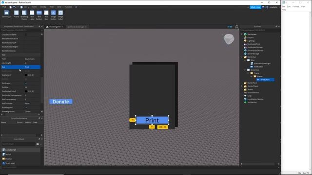 How to make a GUI that prints to OUTPUT/Developer Console | Roblox Studio смотреть онлайн