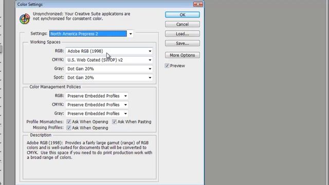 Photoshop CS6-COLOR SETTINGS смотреть онлайн