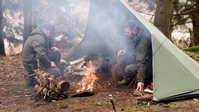 Tarp & Loue Camping / Bushcraft Overnighter / Winter camp at the lake / 24h смотреть онлайн