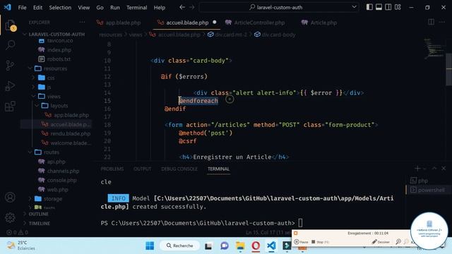Formation Complete Laravel 9 #27 - Ajouter un Article - Partie II смотреть онлайн