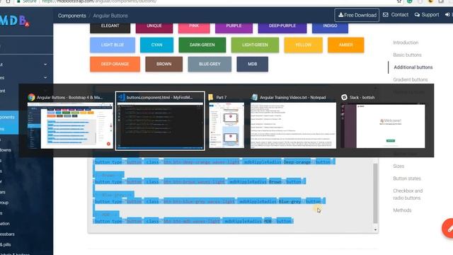 Angular Training Part 7 - Adding Material Design Bootstrap Buttons to your Angular CLI Project смотреть онлайн