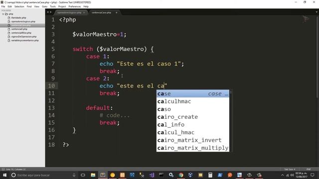 Curso de PHP básico | Estructura de control SWITCH CASE con PHP. Cap 8 смотреть онлайн