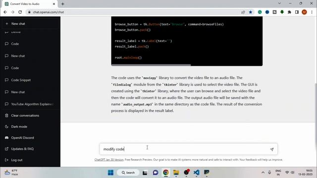 Build Video to Audio Converter App In Just 2 Min Using ChatGPT #python #chatgpt #ai смотреть онлайн