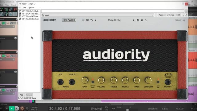 Audiority Free L12X Amp Plugin - Alt Metal Chugs Demo смотреть онлайн