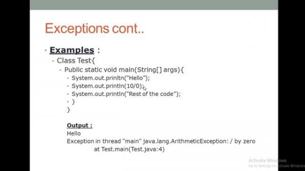 Exceptions in java - 01