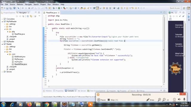 How to read or list multiple text files within a folder in java in eclipse IDE смотреть онлайн