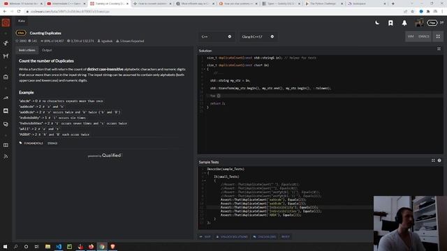 Codewars Challenge - Counting Duplicates - C++ смотреть онлайн