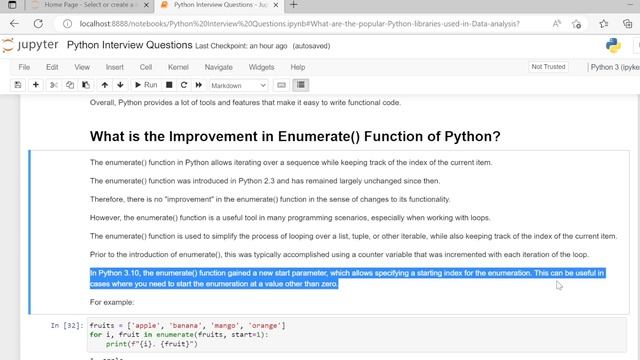 What is the Improvement in Enumerate Function of Python смотреть онлайн