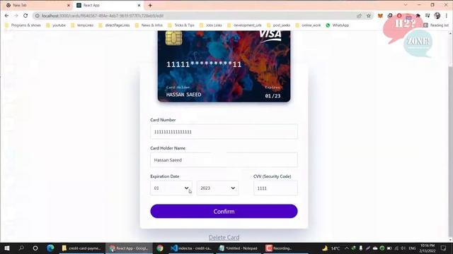 How To Make React Credit Card Payment System Project Beginners смотреть онлайн