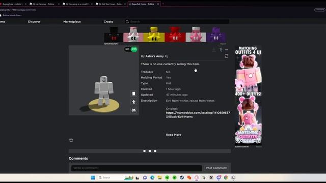 Sniping Aqua Evil Horns - roblox free limited ugc смотреть онлайн